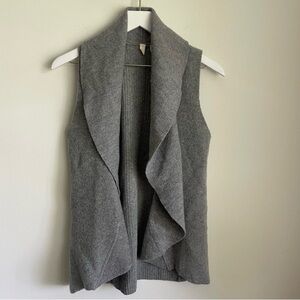 Anthropologie Moth grey wool blend open front vest size XXSP